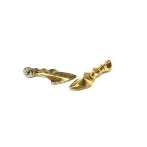 14g Gold Plated Sterling Silver Tribal Form Threaded Ends for Internally Threaded Body Jewelry