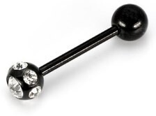 14g 5/8" Multi-Jeweled BlackArt Titanium Straight Barbell