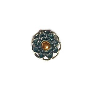 14g Sterling Silver Lotus Threaded Ends With Accent for Internally Threaded Body Jewelry