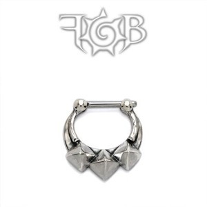 14g Sterling Silver Septum Klikr with Studz and Surgical Steel Post