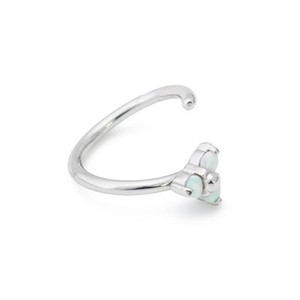 16g 3/8” White Opal Tri-Petal Seamless Annealed Steel Ring