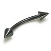 16g BlackArt Titanium Curved Barbell With Cone Spikes