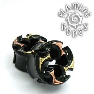2-3/8" Polaris I Negative Space Eyelet in Black Horn with Mixed Metal