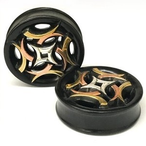 2" Polaris II in Black Dogwood with Copper, Silver, and Brass