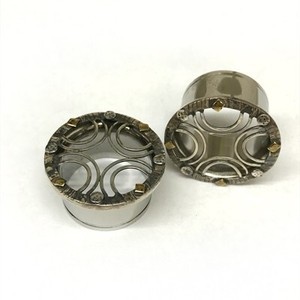 316LVM Steel Indian Lattice Eyelets with Silver and Brass Accents