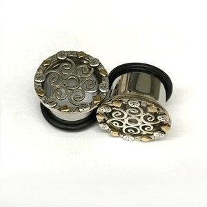316LVM Steel Indian Lattice Eyelets with Silver and Brass Accents - SEP2