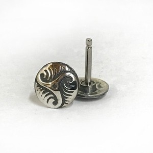316LVM Steel Plug with Sterling Silver Stud - Contemporary Tribal