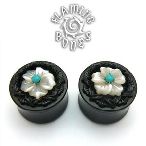 Collectors Series Black Wood Flower Power - Mother of Pearl White Blossom
