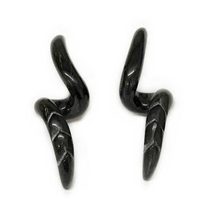 Ear Snake Loops in Black Water Buffalo Horn