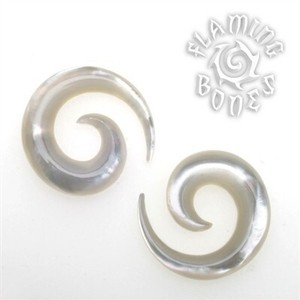 Small Diameter Mother of Pearl Spirals in White