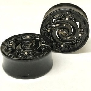New Rosette "Locked in Eternity" - Black Water Buffalo Horn with Silver accents