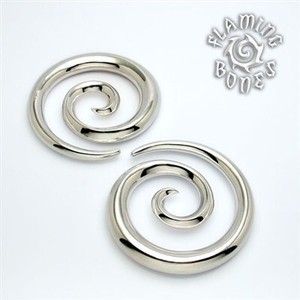 Silver Plated Spiral Ear Weights