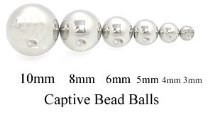 Dimpled Steel Bead for Captive Rings