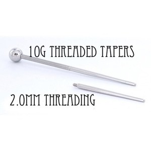 Threaded Taper - 10g with 2.0mm Internal Threading