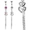 14g Dangle Belly Ring with 2-Heart and Chain Navel Ring