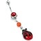 14g Jeweled Curve with Hand Blown Painted Glass Lady Bug