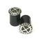 Black Dogwood Plugs with Ornate Silver Pattern - PBDS9