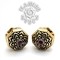 Brass Jeweled Lotus Ear Weight with Inlayed Accent - Amethyst