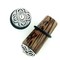 Coconut Wood Long Tapered Plugs with Inlay Made of Silver