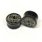 Tibetan Flare Black Water Buffalo Horn Plugs with Lacquer Inlay