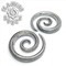 0g Textured Silver Plated Spiral Ear Weights