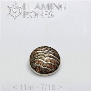 026 11mm Mokume-Gane Wood Grained Metal - Flat Threaded End in Sterling Silver