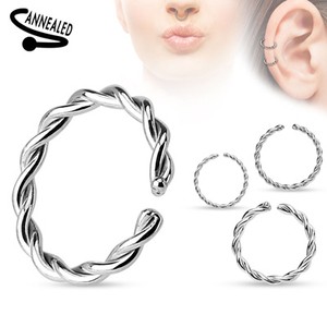 16g Braided Surgical Steel Annealed and Rounded End Cut Rings