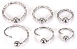 14g Fixed Bead Annealed Steel Captive Ring