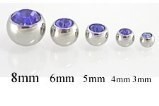 14g to 8g Steel Jeweled Replacement Ball for Externally Threaded Jewelry