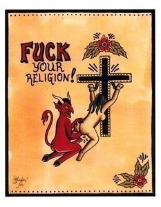 8.5" x 11" Full Color Print by Handsome Jake - Fuck Your Religion
