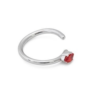 16g 3/8” Red Vesica Piscis Seamless Annealed Steel Ring
