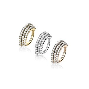 16g Brass Rings - Cubic Zirconia Lined Plated Bendable Hoops 