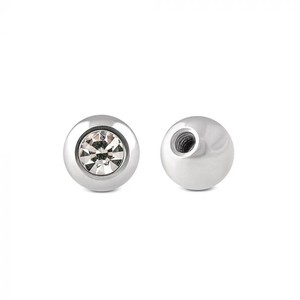 18g to 16g Steel Jeweled Replacement Ball for Externally Threaded Jewelry