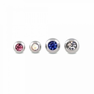 18g to 16g Steel Jeweled Replacement Ball for Externally Threaded Jewelry