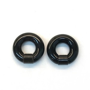 Black Water Buffalo Horn Captive Rings with Horn Segment