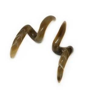 2g Ear Snake Loops in Tortoise Water Buffalo Horn