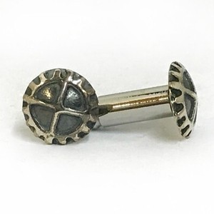316LVM Steel Plug with Sterling Silver Stud - Coptic Cross