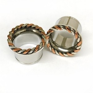 316LVM Steel with Silver and Copper Classic Braided Accent Eyelets