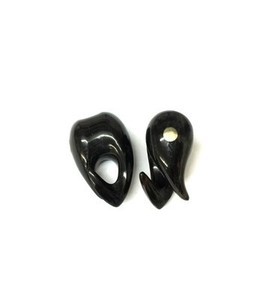 5/8" Black Water Buffalo Horn Twists with Sterling Silver Inlay