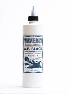 A.P. Black Tattoo Ink- Waverly Color Company - 12oz