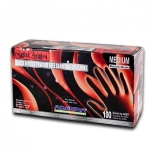Night Angel Black Nitrile Gloves by Adenna - 4 Mil - Case of 10