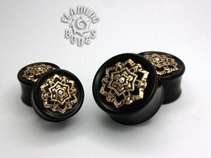 Black Dog Wood Chandi Mandala In Brass with Sterling Silver Accent