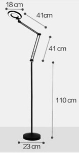 Black Floor Standing Lamp - Height Adjustable