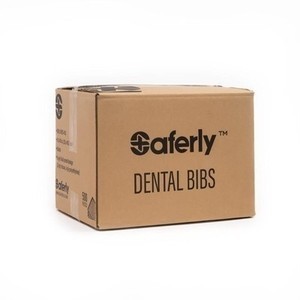 Case of 500 Saferly Medical Black Dental Bibs - 13" x 18"