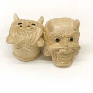Coffee Wood Oni Mask Plugs