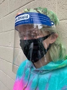 Face Shield with Blue Headband