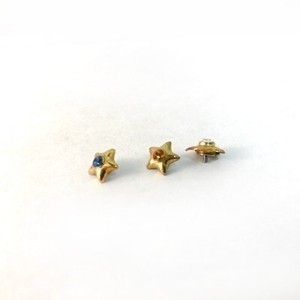 Gold Plated Sterling Silver Star Threaded End with Gem Inlay