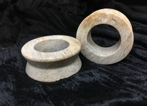Hourglass Eyelets in “Cream” Gold Fossilized Coral