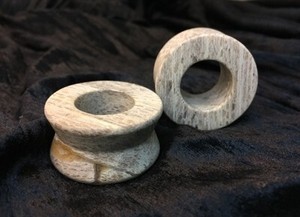 Hourglass Eyelets in “Whiff” Grey Fossilized Wood - 1-1/4"