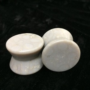 Hourglass Plugs in “Smoke” Grey Fossilized Coral - 3/4"